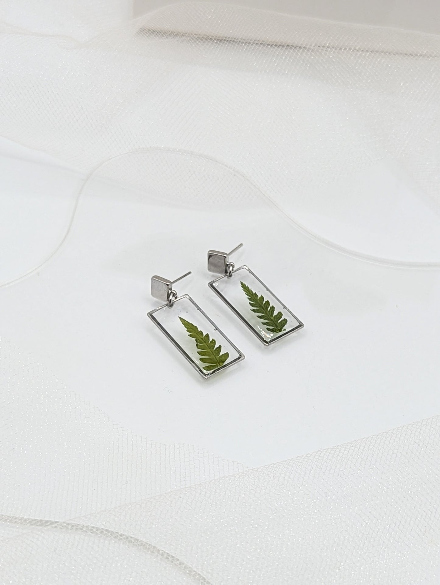 Fern Earrings — Real Pressed Fern Leaf Jewelry