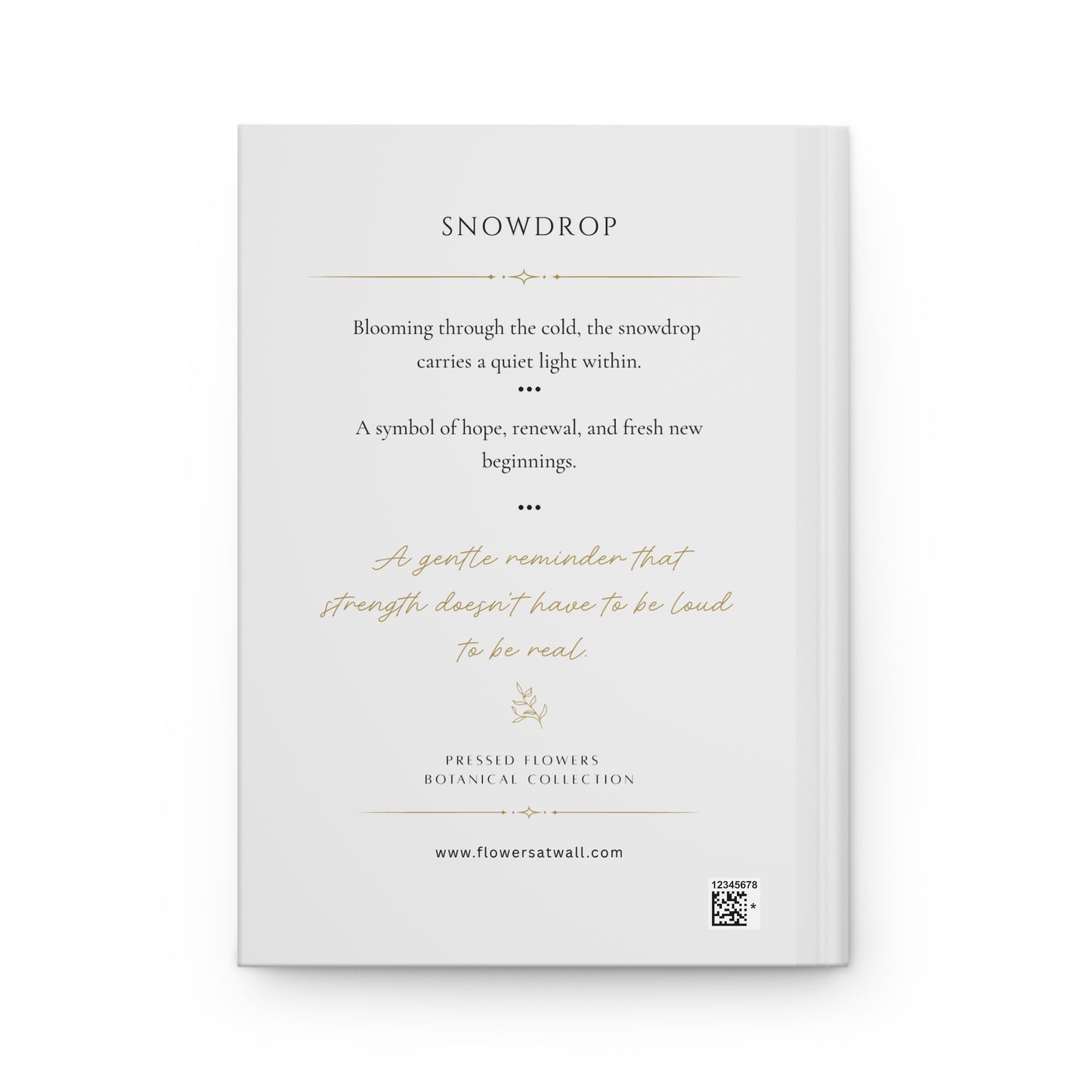 JANUARY | Snowdrop Birth Flower Journal — Hardcover Botanical Notebook