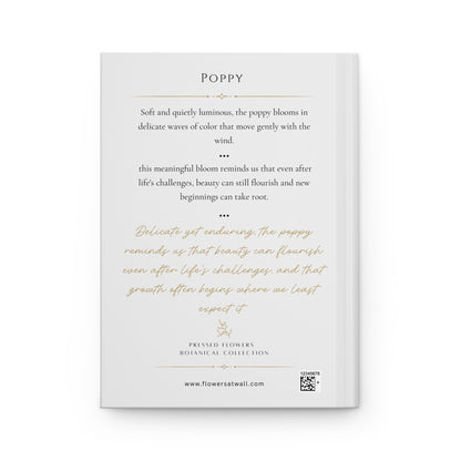 AUGUST | Poppy Birth Flower Journal — Hardcover Botanical Notebook