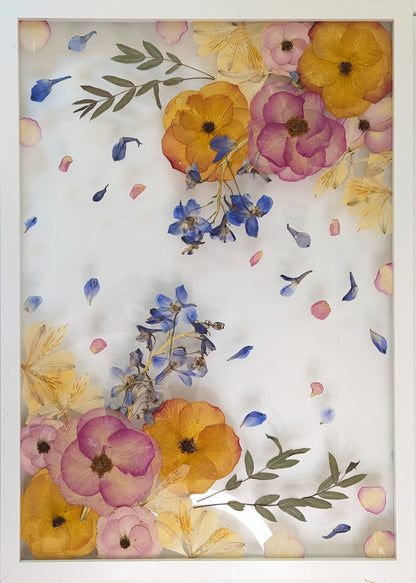 11x14 Pressed Flowers Wedding Bouquet Preservation