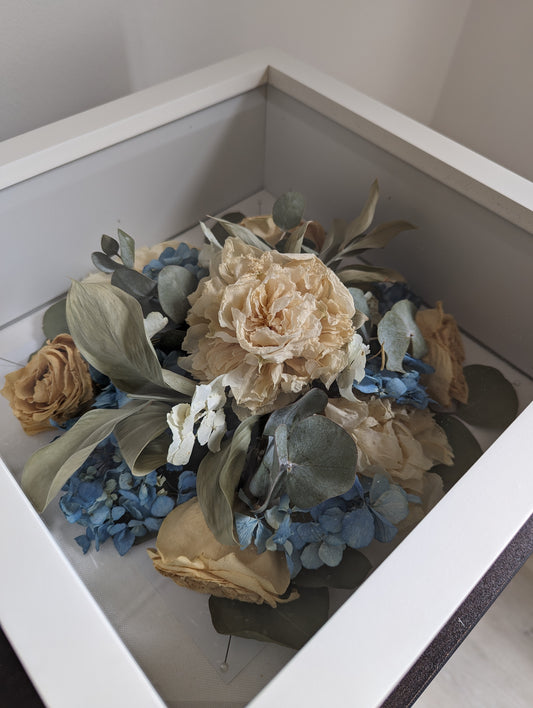 10x10 Shadow Box wedding Flowers