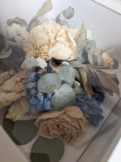 10x10 Shadow Box wedding Flowers