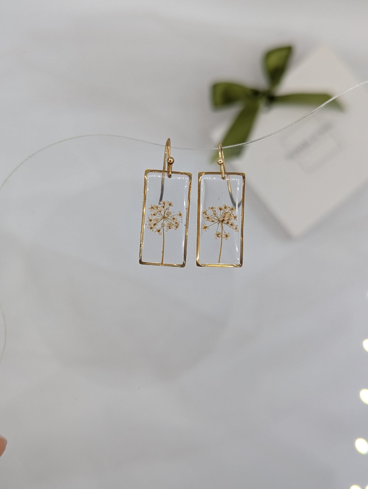 Queen Anne's Lace Earrings — Real Pressed Wildflower Earrings