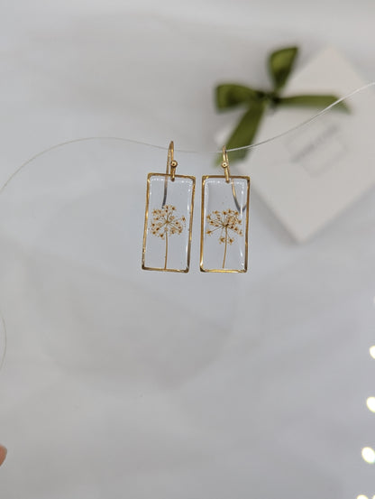 Queen Anne's Lace Earrings — Real Pressed Wildflower Earrings