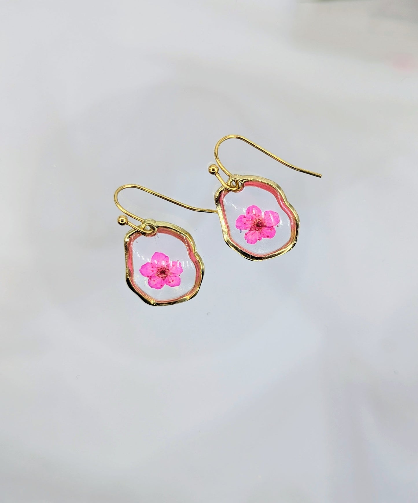 Spirea Bloom Earrings — Real Pressed Flower Earrings