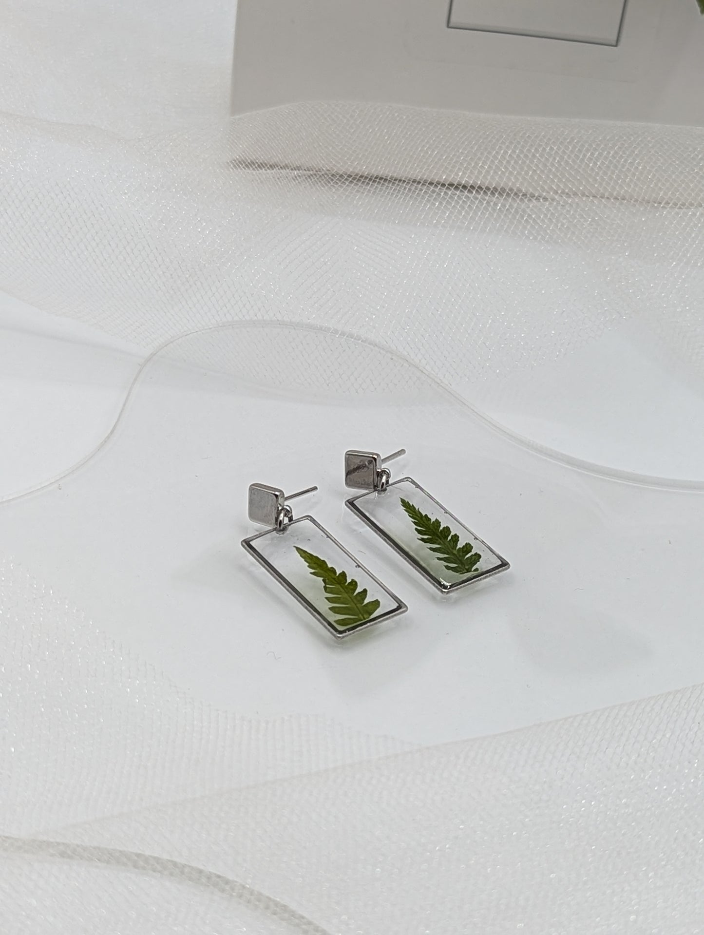 Fern Earrings — Real Pressed Fern Leaf Jewelry