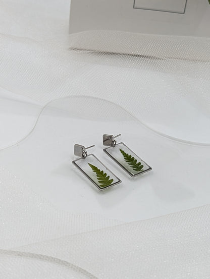 Fern Earrings — Real Pressed Fern Leaf Jewelry