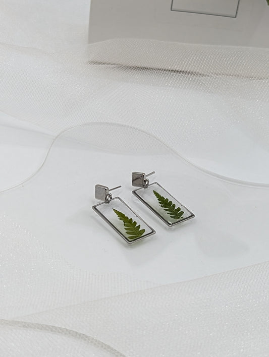 Fern Earrings — Real Pressed Fern Leaf Jewelry