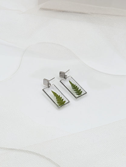 Fern Earrings — Real Pressed Fern Leaf Jewelry