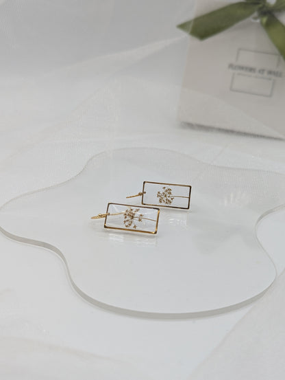Queen Anne's Lace Earrings — Real Pressed Wildflower Earrings
