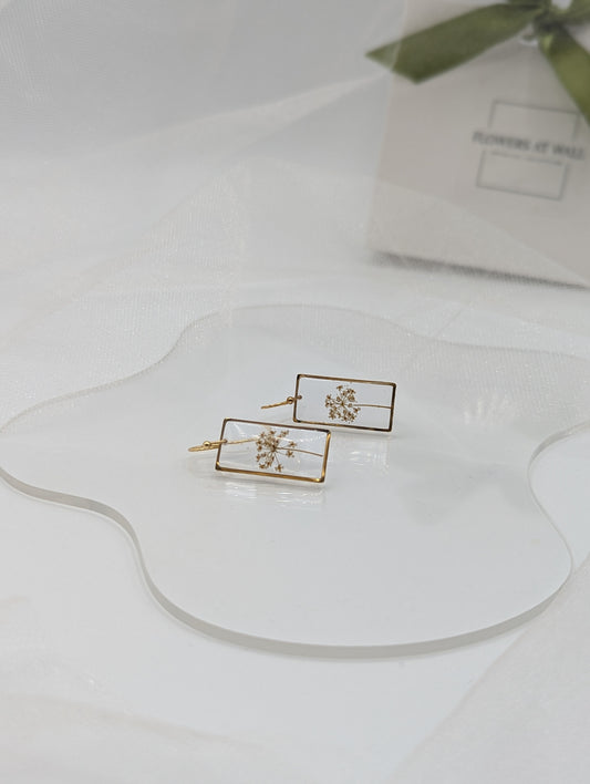Queen Anne's Lace Earrings — Real Pressed Wildflower Earrings