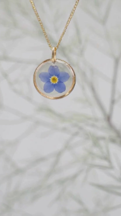 Forget Me Not Necklace — Real Pressed Flower Jewelry